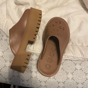 Brand New Brown Platform Clogs